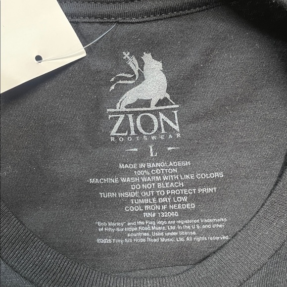 Bob Marley Zion Rootswear Official Graphic T-Shirt - Black Var Sizes | NWT - Picture 3 of 3